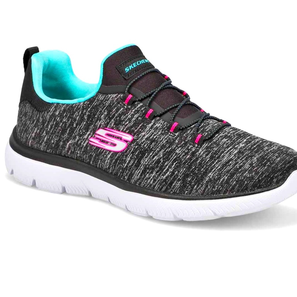 Skechers Women's Black and Pink Athletic Shoes